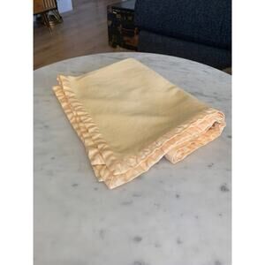 Vintage Vitamins Yellow Baby Blanket with Satin Trim